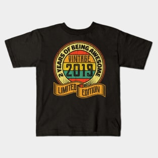 2 years of being awesome vintage 2019 Limited edition Kids T-Shirt